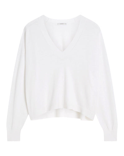 V-Neck Sweater Pullover Summum Woman 115 Offwhite S 
