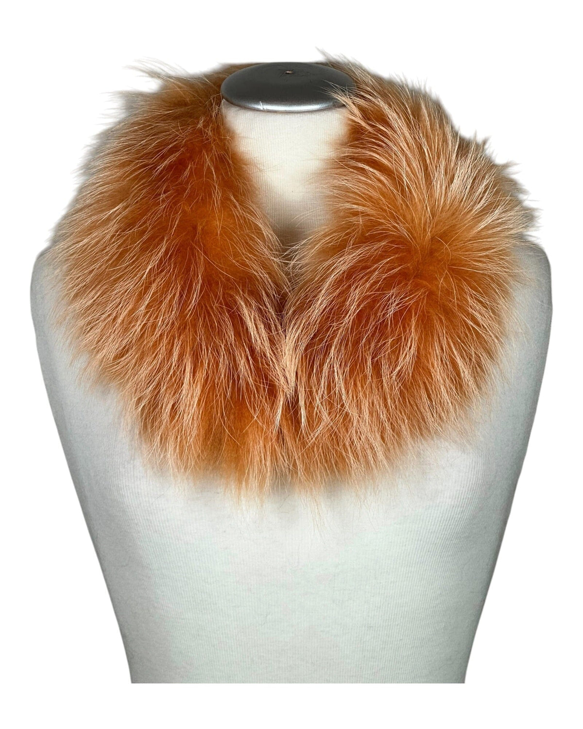 White Raccoon Collar Fellkragen Funk 255 Amberglow ca. 76cm 