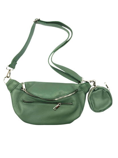Kolibri Ulm - Crossbodybag mittelgroß mit zwei Reißverschlüssen und kleinem Geldbeutel extra - kolibri-ulm.de - Accessoires, Damen, Handtasche, Leder, Ledergeldbeutel, Ledertasche, Ledertaschen, WS21