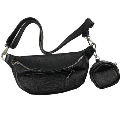 Kolibri Ulm - Crossbodybag mittelgroß mit zwei Reißverschlüssen und kleinem Geldbeutel extra - kolibri-ulm.de - Accessoires, Damen, Handtasche, Leder, Ledergeldbeutel, Ledertasche, Ledertaschen, WS21