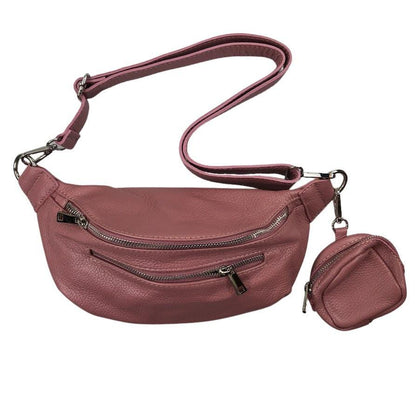 Kolibri Ulm - Crossbodybag mittelgroß mit zwei Reißverschlüssen und kleinem Geldbeutel extra - kolibri-ulm.de - Accessoires, Damen, Handtasche, Leder, Ledergeldbeutel, Ledertasche, Ledertaschen, WS21