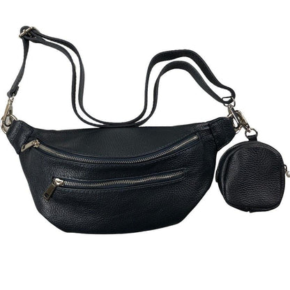 Kolibri Ulm - Crossbodybag mittelgroß mit zwei Reißverschlüssen und kleinem Geldbeutel extra - kolibri-ulm.de - Accessoires, Damen, Handtasche, Leder, Ledergeldbeutel, Ledertasche, Ledertaschen, WS21