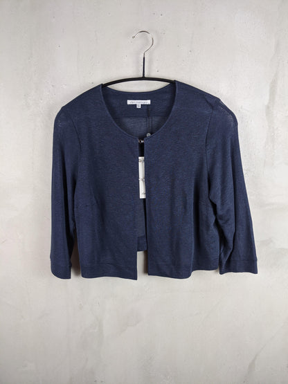 Ellen Eisemann - Jacke Ivana - kolibri-ulm.de - blau, Bolero, Damen, Jacke, marine, rot