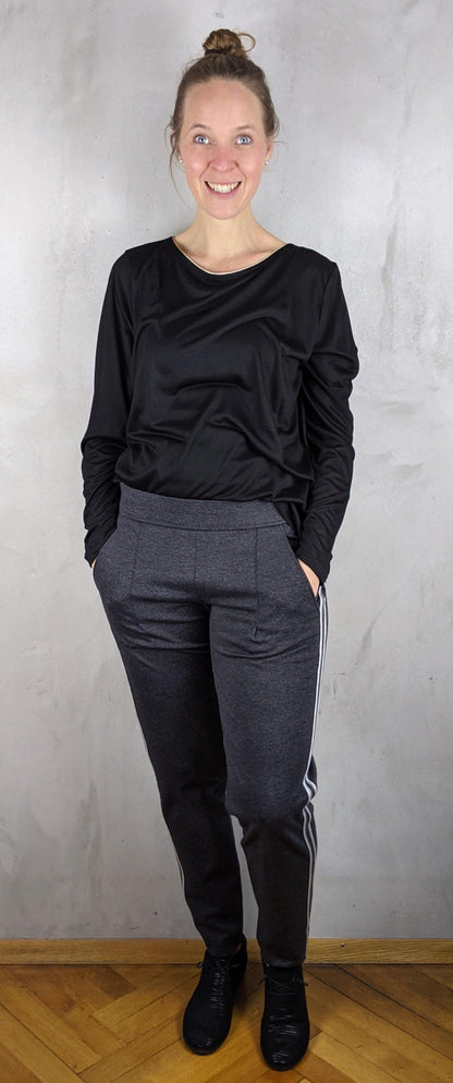 Raffaello Rossi - Hose Candice O Stripe in Anthrazit - kolibri-ulm.de - Damen, Hose, Hosen