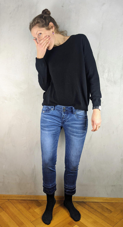 Blue Monkey - Jeans Cropped Skinny Mary - kolibri-ulm.de - Damen, Denim, Hosen, Jeans
