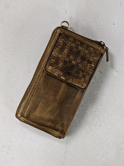 Kolibri Ulm - Geldbeutel mit Handytasche - geflochtenes Leder - kolibri-ulm.de - Accessoires, Clutch, Damen, Geldbeutel, Geldbörse, Handtasche, Handy, Handytasche, Leder, Ledergeldbeutel, Ledertadsche, Ledertasche, Ledertaschen