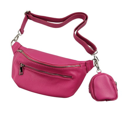 Kolibri Ulm - Crossbodybag mittelgroß mit zwei Reißverschlüssen und kleinem Geldbeutel extra - kolibri-ulm.de - Accessoires, Damen, Handtasche, Leder, Ledergeldbeutel, Ledertasche, Ledertaschen, WS21