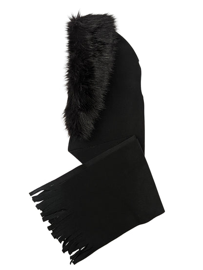 Gebeana - Schalhaube aus Fleece mit Fransen - kolibri-ulm.de - Accessoires, Damen, Schal, Schals & Tücher, Textilien, Wollschal, Wollschals, WS22