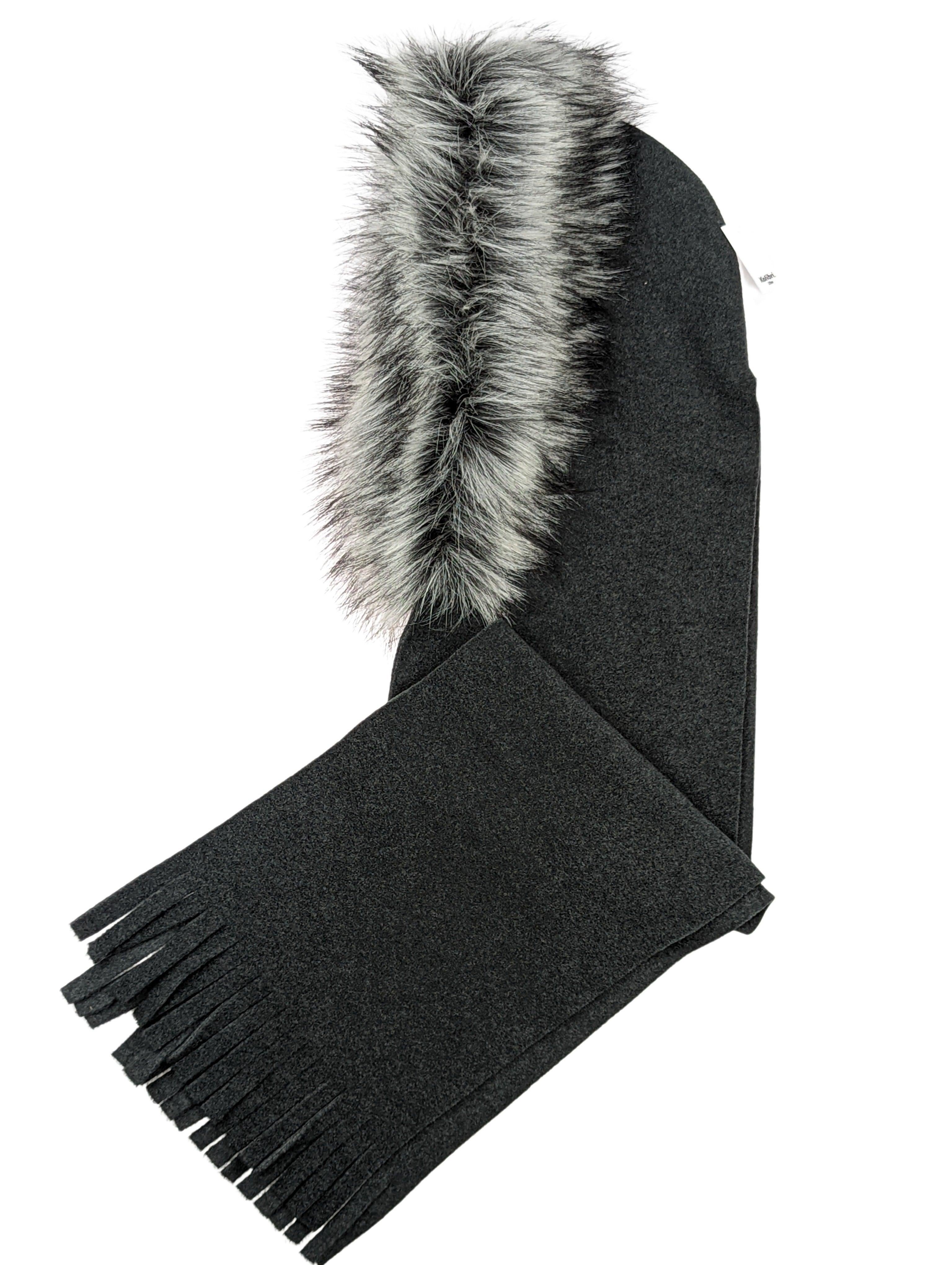 Gebeana - Schalhaube aus Fleece mit Fransen - kolibri-ulm.de - Accessoires, Damen, Schal, Schals & Tücher, Textilien, Wollschal, Wollschals, WS22