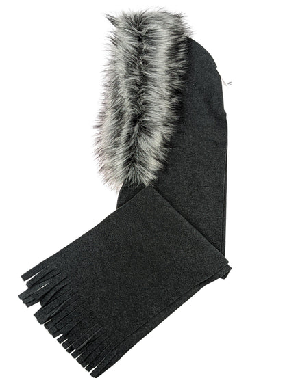 Gebeana - Schalhaube aus Fleece mit Fransen - kolibri-ulm.de - Accessoires, Damen, Schal, Schals & Tücher, Textilien, Wollschal, Wollschals, WS22