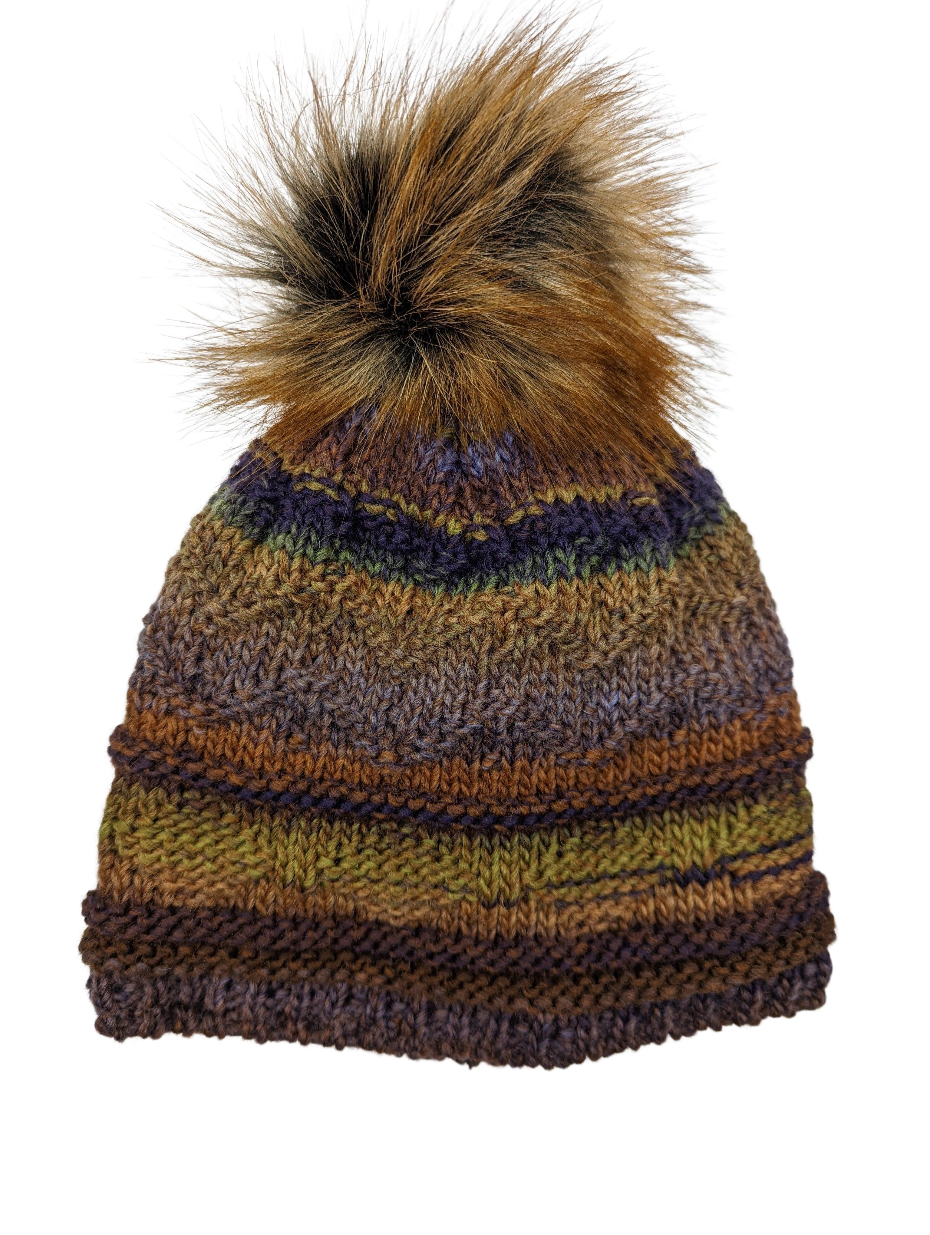 Gebeana - Mütze mit großem Webppelzpompon & Fleecefutter - kolibri-ulm.de - Accessoires, Damen, Kappe, Kappen, Kopfbedeckung, Mütze, Mützen, Strick, Textilien, WS22