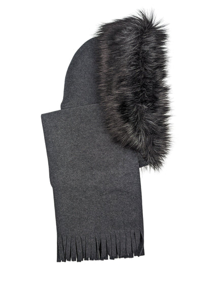 Schalhaube aus Fleece mit Fransen