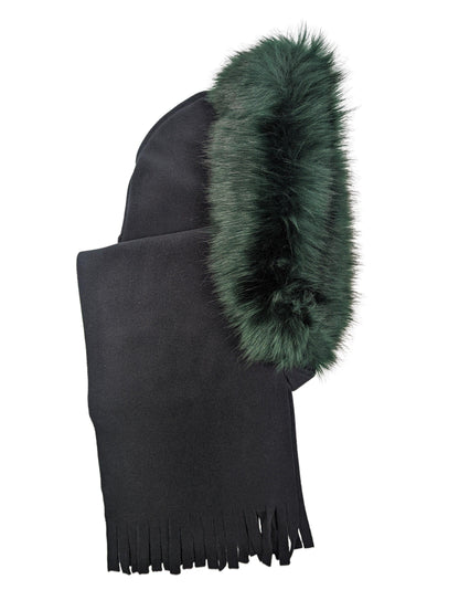 Schalhaube aus Fleece mit Fransen