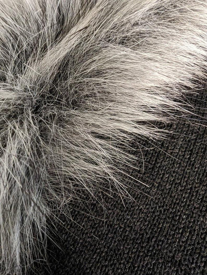 Schalhaube Strick mit Pelz