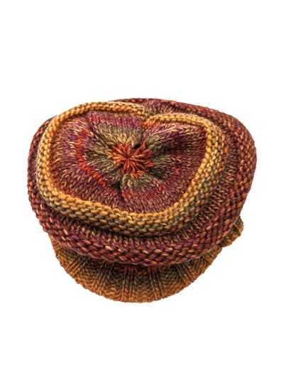 Gebeana - Ballon mehrfarbig mit Schirm & Fleecefutter - kolibri-ulm.de - Accessoires, Damen, Kappe, Kappen, Kopfbedeckung, Mütze, Mützen, Strick, Textilien, WS22