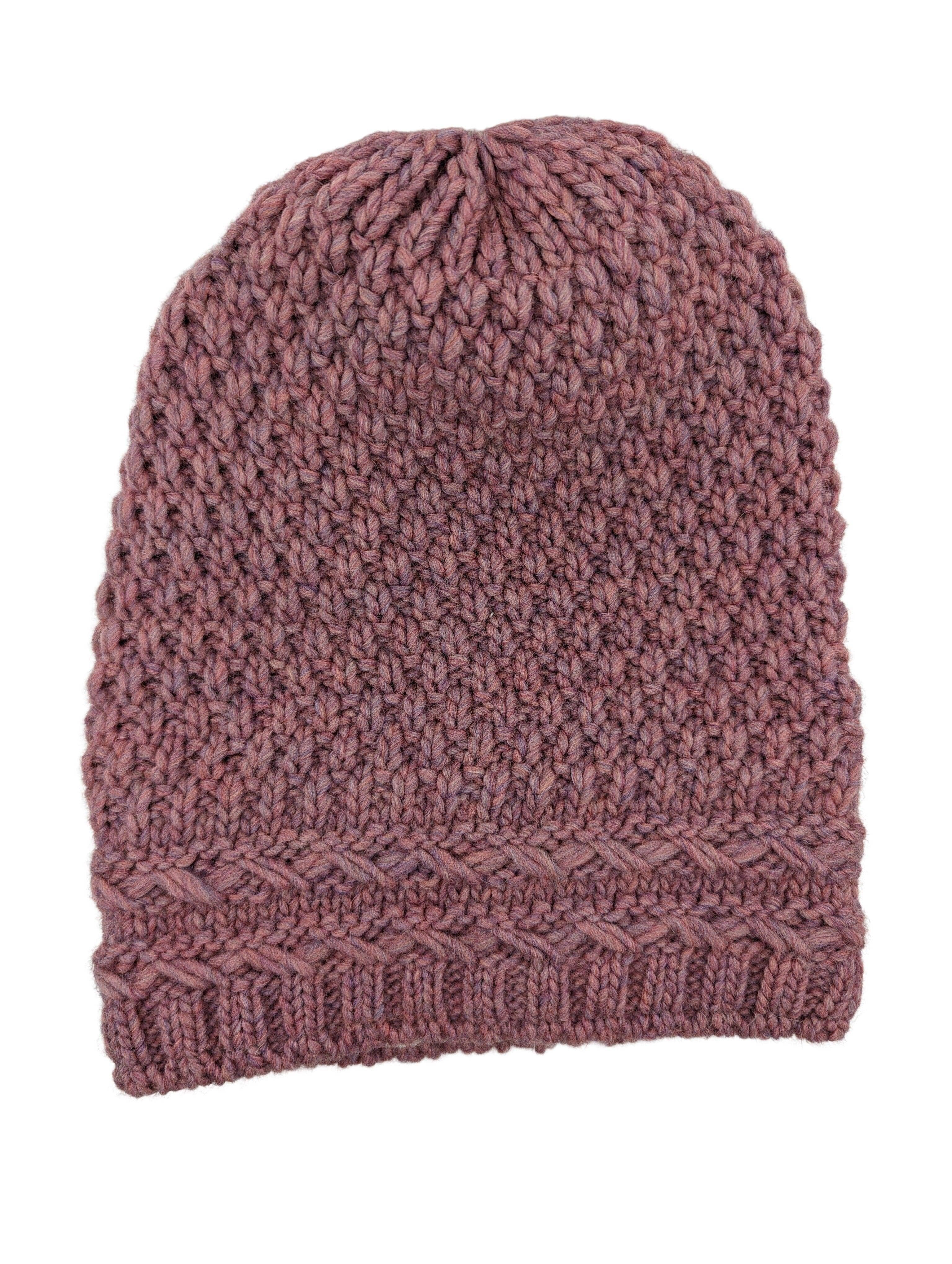 Ballon, Oversized 2 uml.Zopfreihen m. Fleece Mütze Gebeana 71 himbeere 