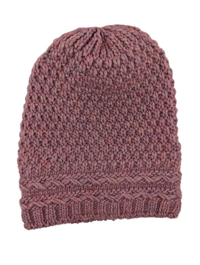 Ballon, Oversized 2 uml.Zopfreihen m. Fleece Mütze Gebeana 71 himbeere 