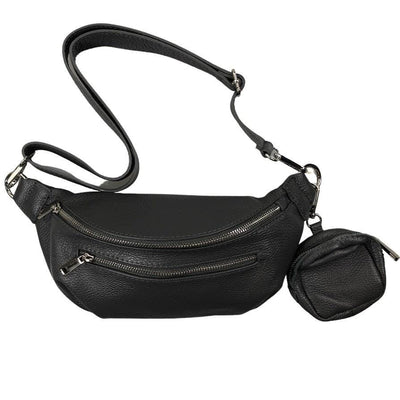 Kolibri Ulm - Crossbodybag mittelgroß mit zwei Reißverschlüssen und kleinem Geldbeutel extra - kolibri-ulm.de - Accessoires, Damen, Handtasche, Leder, Ledergeldbeutel, Ledertasche, Ledertaschen, WS21