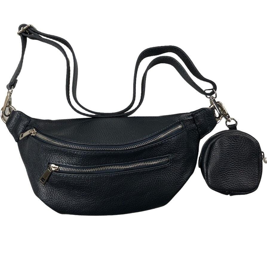 Kolibri Ulm - Crossbodybag mittelgroß mit zwei Reißverschlüssen und kleinem Geldbeutel extra - kolibri-ulm.de - Accessoires, Damen, Handtasche, Leder, Ledergeldbeutel, Ledertasche, Ledertaschen, WS21
