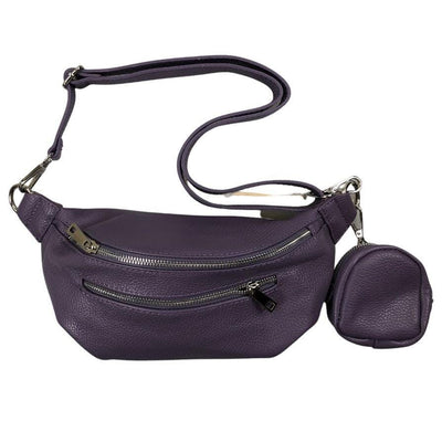 Kolibri Ulm - Crossbodybag mittelgroß mit zwei Reißverschlüssen und kleinem Geldbeutel extra - kolibri-ulm.de - Accessoires, Damen, Handtasche, Leder, Ledergeldbeutel, Ledertasche, Ledertaschen, WS21