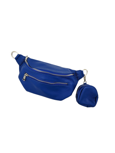 Crossbodybag mittelgroß mit zwei Reißverschlüssen und kleinem Geldbeutel extra Handtasche Kolibri Ulm Royalblau 