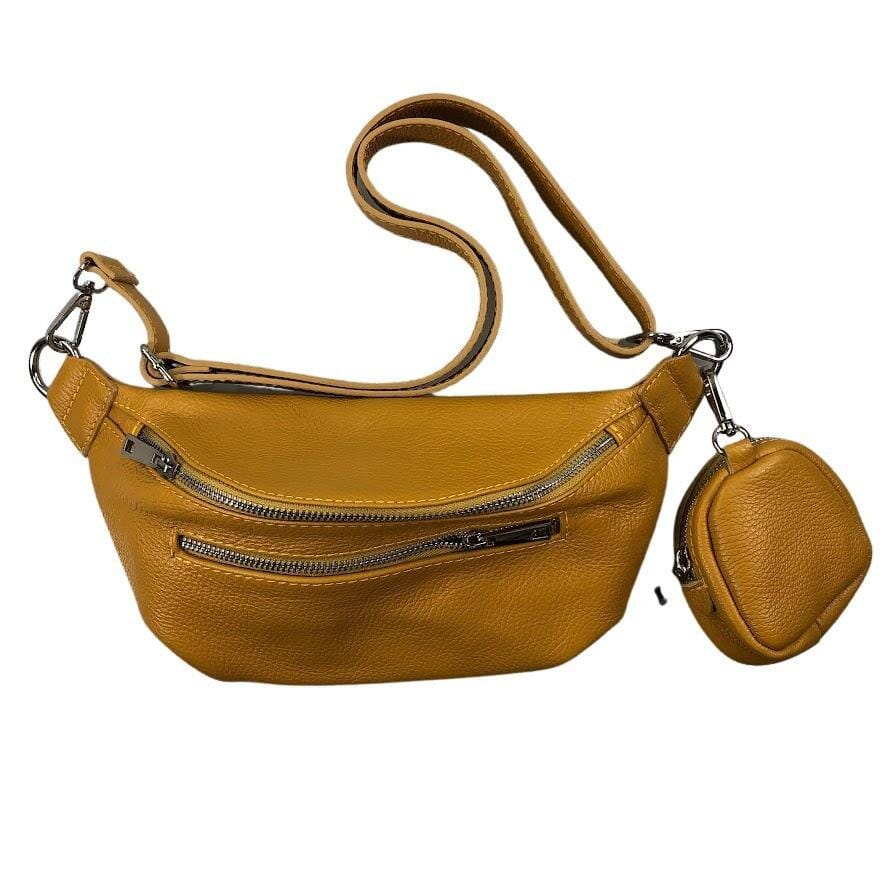 Kolibri Ulm - Crossbodybag mittelgroß mit zwei Reißverschlüssen und kleinem Geldbeutel extra - kolibri-ulm.de - Accessoires, Damen, Handtasche, Leder, Ledergeldbeutel, Ledertasche, Ledertaschen, WS21
