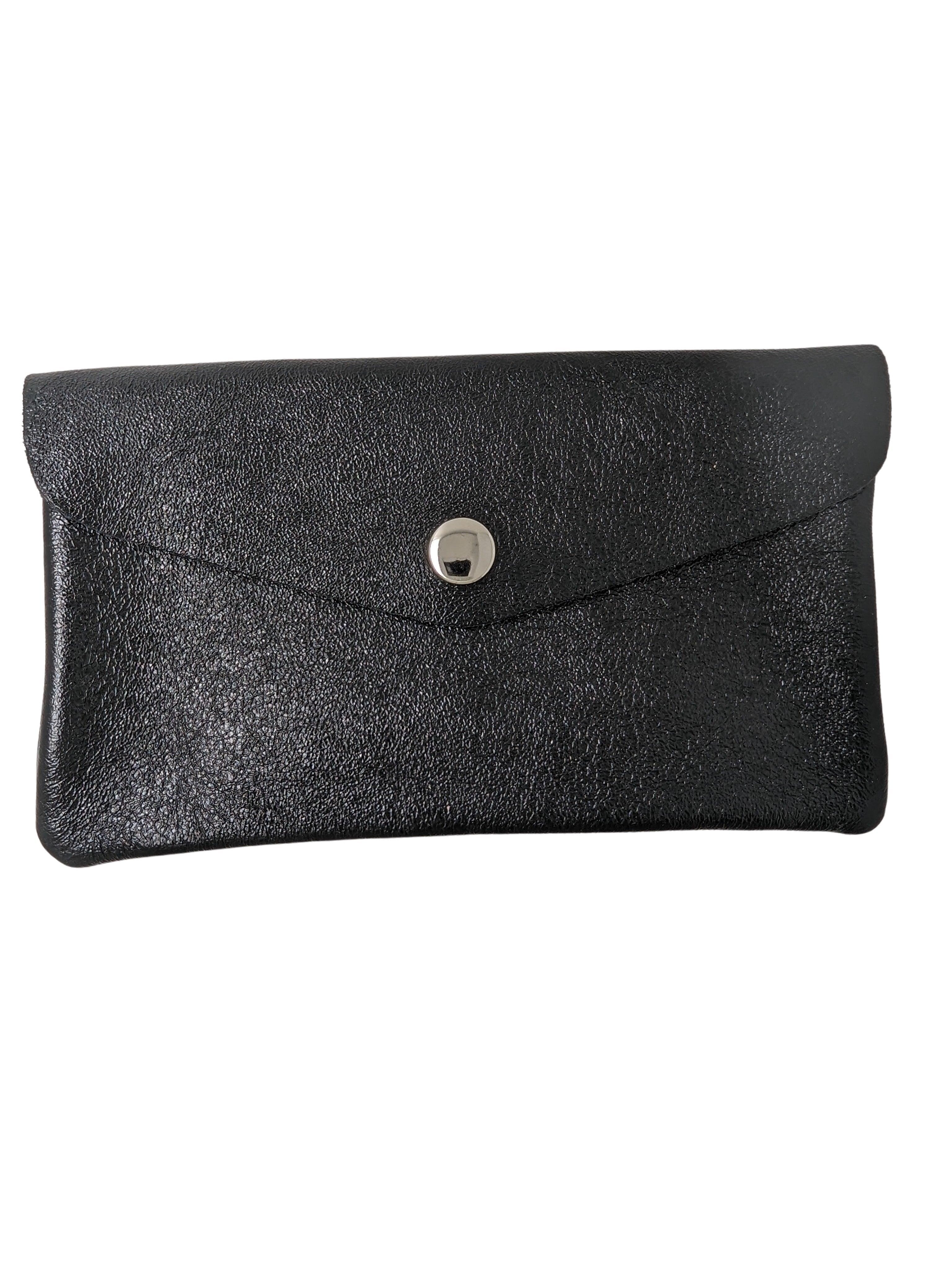 Geldbörse mit Klappe groß Geldbörse Kolibri Ulm Schwarz Glitzer 