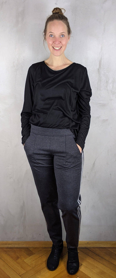 Raffaello Rossi - Hose Candice O Stripe in Anthrazit - kolibri-ulm.de - Damen, Hose, Hosen