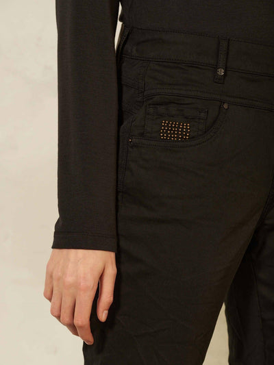 Hose Tapered Long Satin Jeanshose Nile black S 