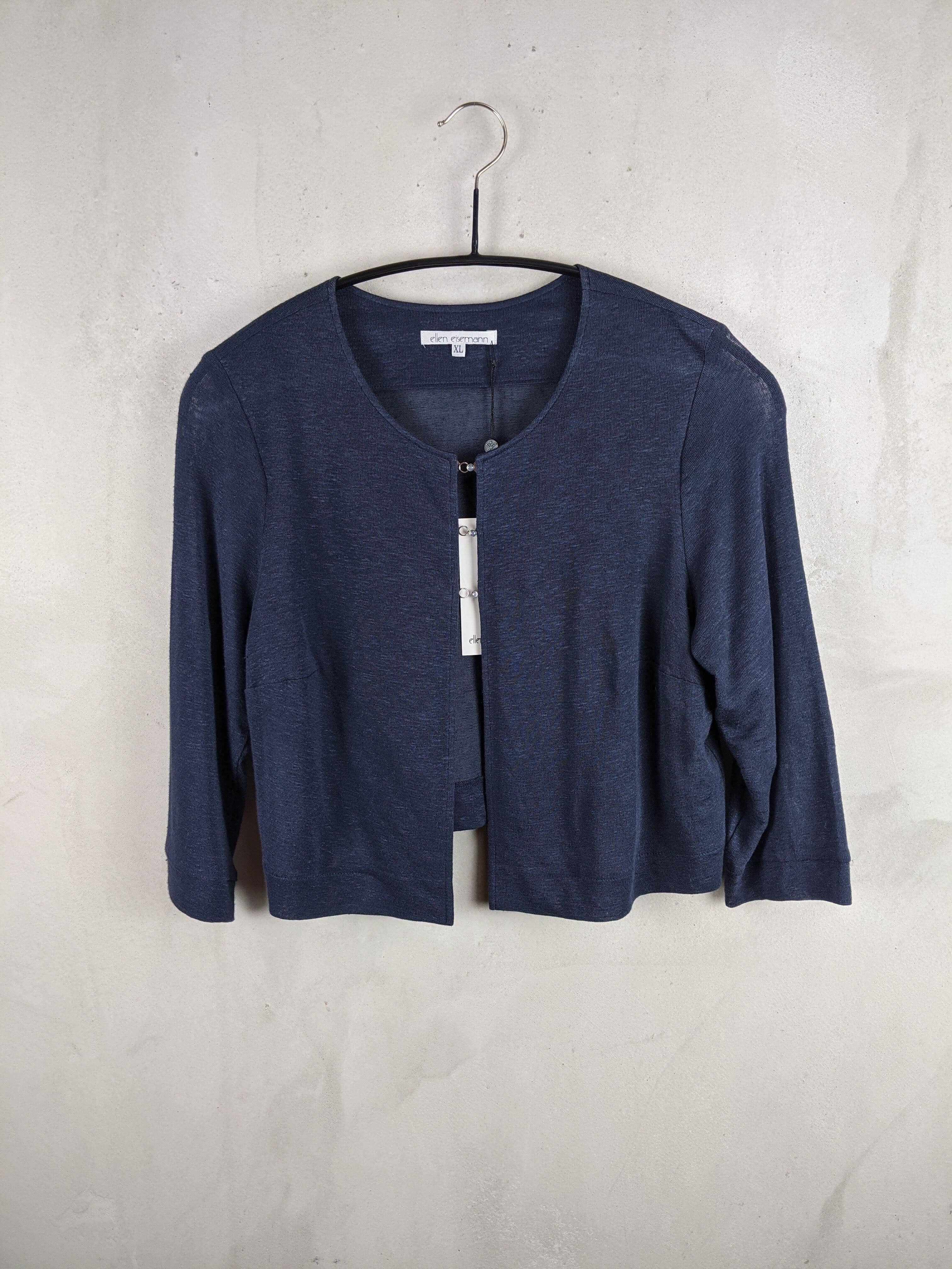 Ellen Eisemann - Jacke Ivana - kolibri-ulm.de - blau, Bolero, Damen, Jacke, marine, rot