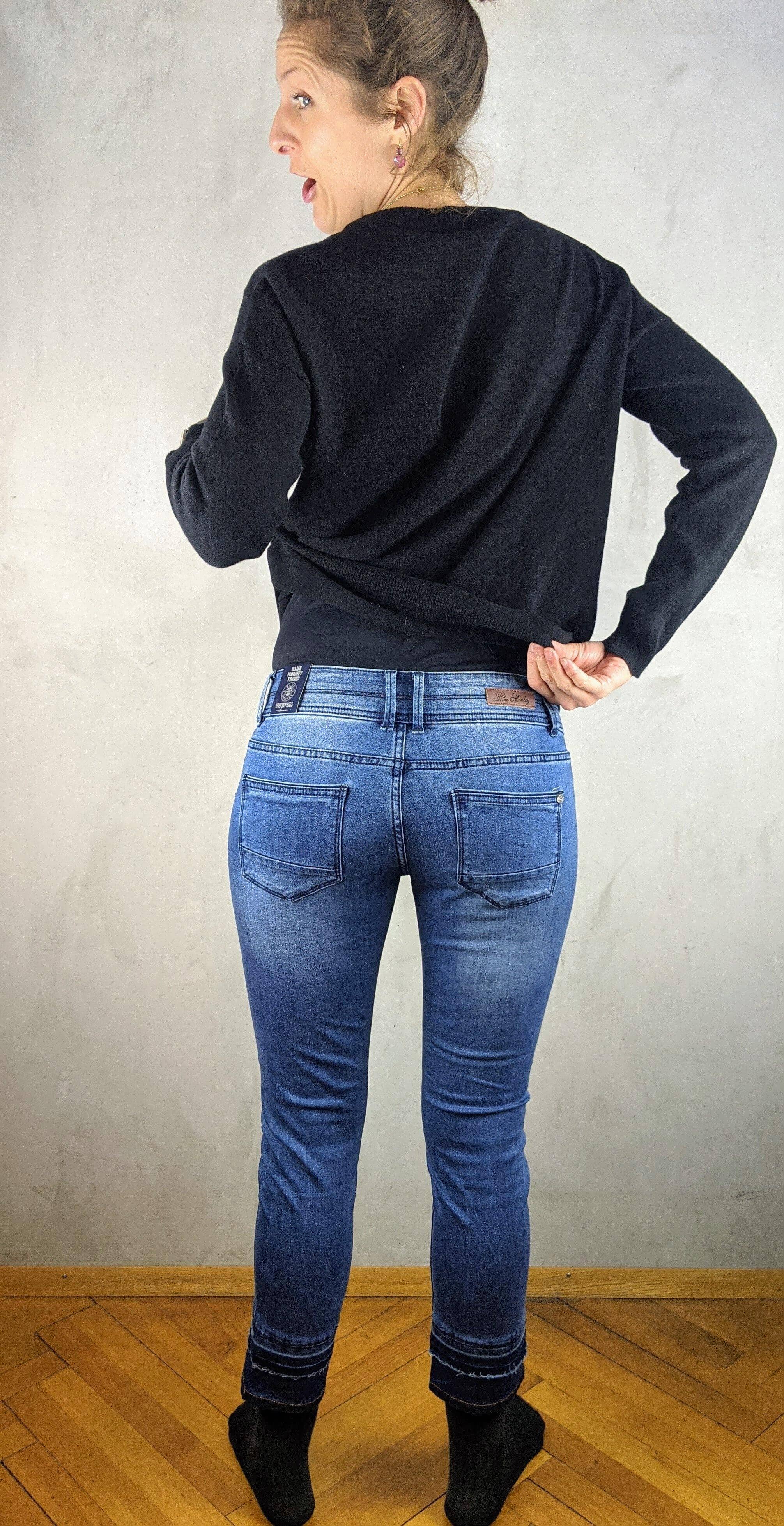 Blue Monkey - Jeans Cropped Skinny Mary - kolibri-ulm.de - Damen, Denim, Hosen, Jeans