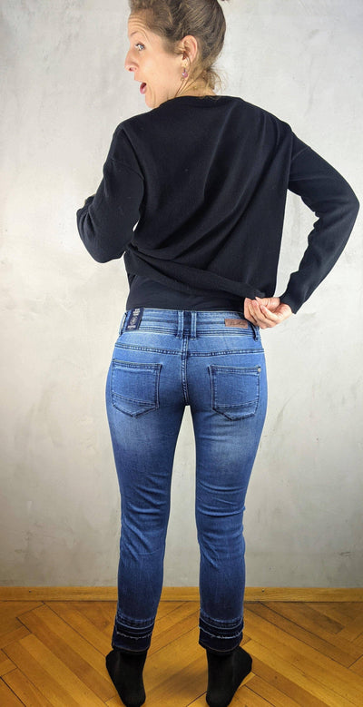 Blue Monkey - Jeans Cropped Skinny Mary - kolibri-ulm.de - Damen, Denim, Hosen, Jeans