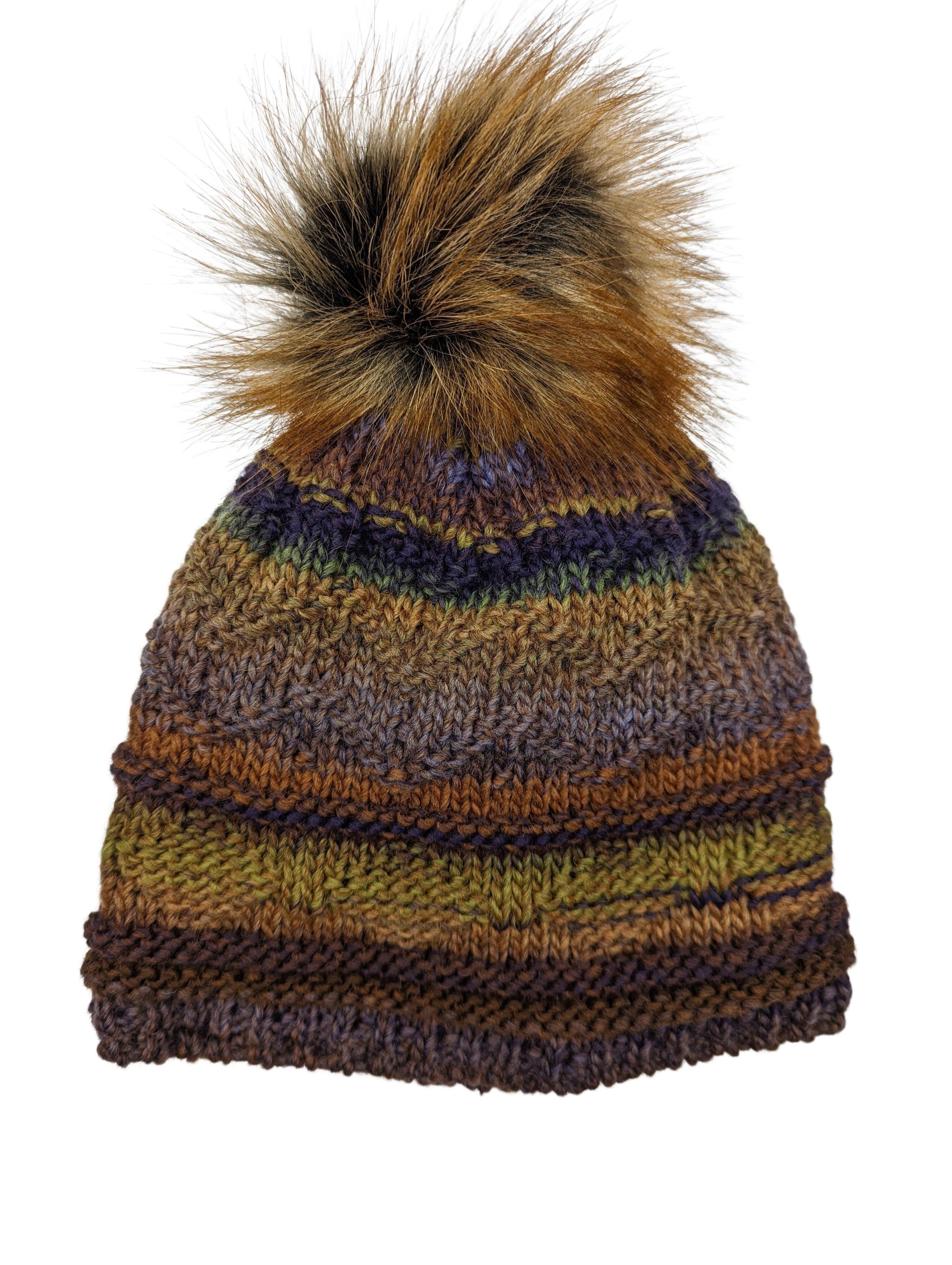 Gebeana - Mütze mit großem Webppelzpompon & Fleecefutter - kolibri-ulm.de - Accessoires, Damen, Kappe, Kappen, Kopfbedeckung, Mütze, Mützen, Strick, Textilien, WS22