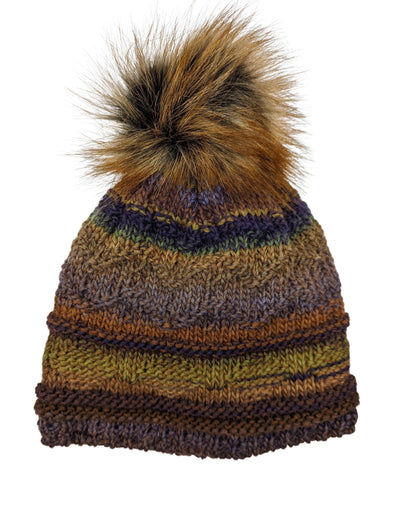 Gebeana - Mütze mit großem Webppelzpompon & Fleecefutter - kolibri-ulm.de - Accessoires, Damen, Kappe, Kappen, Kopfbedeckung, Mütze, Mützen, Strick, Textilien, WS22