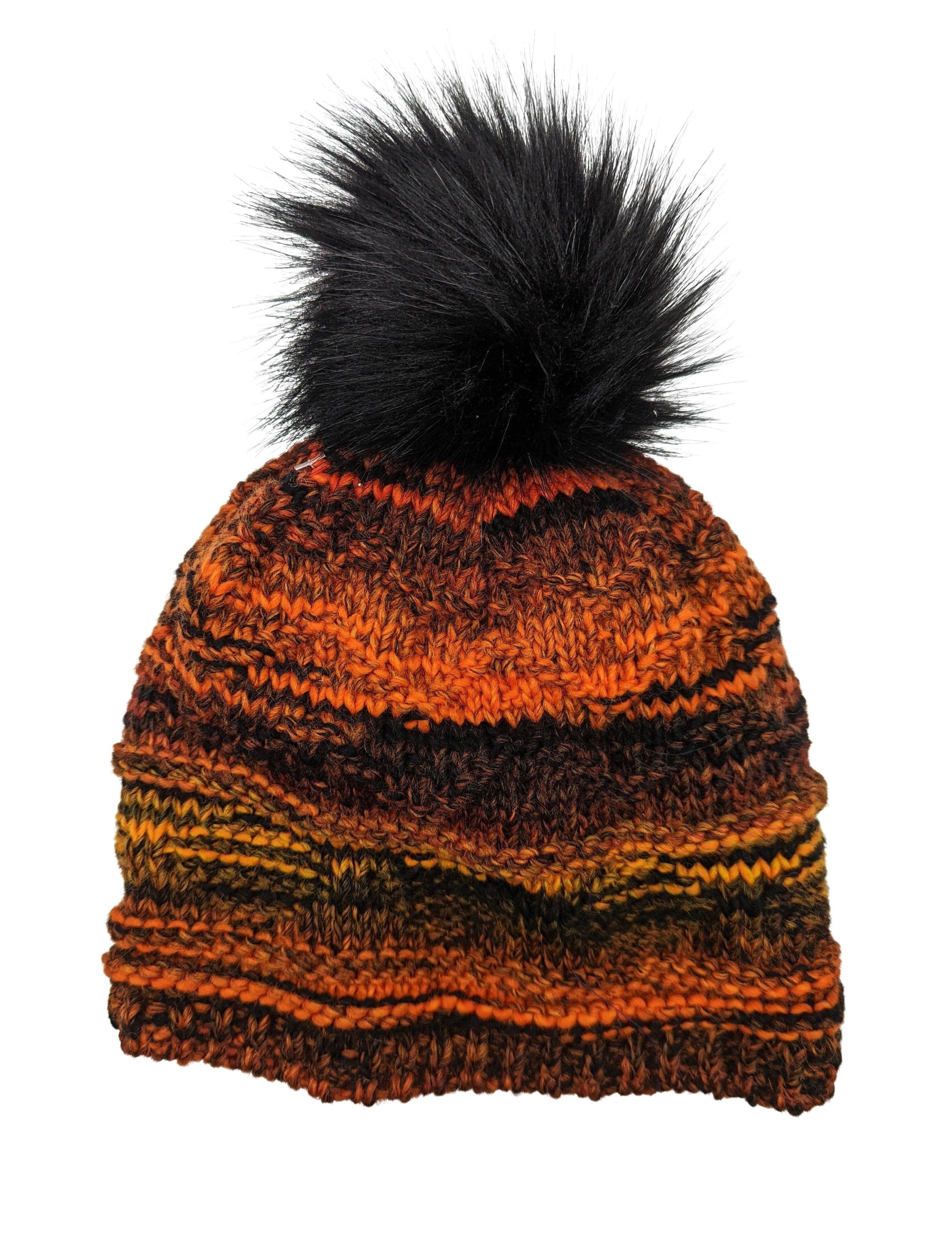 Gebeana - Mütze mit großem Webppelzpompon & Fleecefutter - kolibri-ulm.de - Accessoires, Damen, Kappe, Kappen, Kopfbedeckung, Mütze, Mützen, Strick, Textilien, WS22