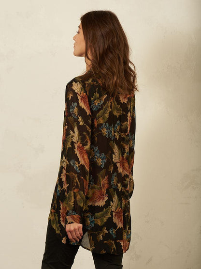 Nile - Tunika Chiffon Print - kolibri-ulm.de - Damen, Oberteile, Pulli, Pullover, Tunika, WS21