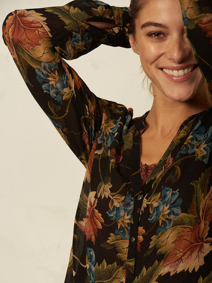 Nile - Tunika Chiffon Print - kolibri-ulm.de - Damen, Oberteile, Pulli, Pullover, Tunika, WS21