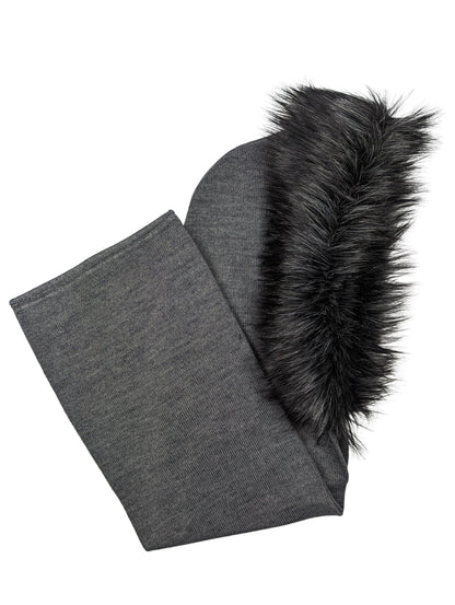 Gebeana - Schalhaube Strick mit Pelz - kolibri-ulm.de - Accessoires, Damen, Schal, Schals & Tücher, Textilien, Wollschal, Wollschals, WS22