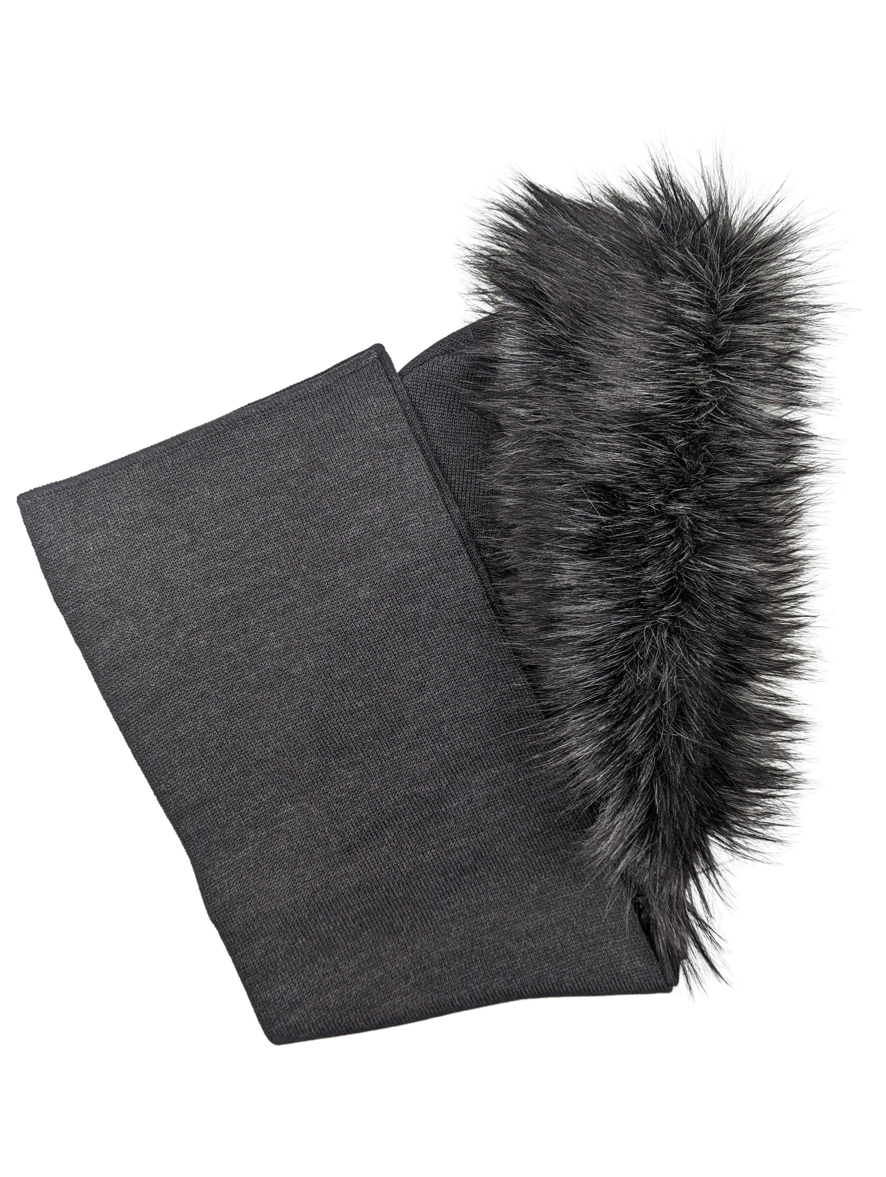 Gebeana - Schalhaube Strick mit Pelz - kolibri-ulm.de - Accessoires, Damen, Schal, Schals & Tücher, Textilien, Wollschal, Wollschals, WS22