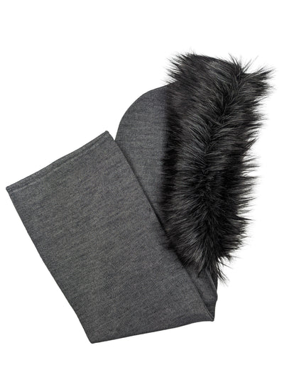 Gebeana - Schalhaube Strick mit Pelz - kolibri-ulm.de - Accessoires, Damen, Schal, Schals & Tücher, Textilien, Wollschal, Wollschals, WS22