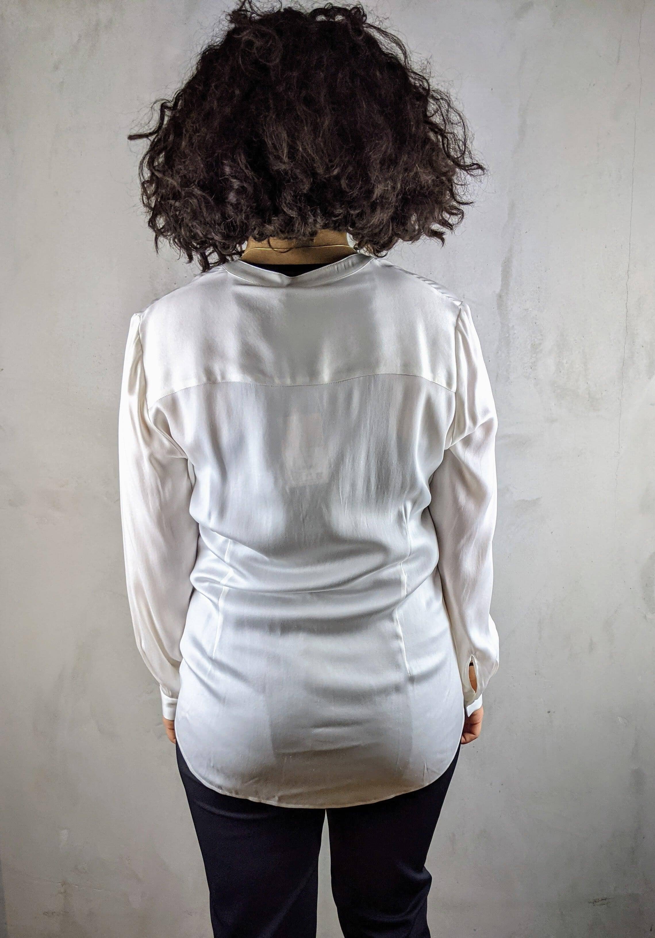 No Man's Land - Seidenbluse Langarm Offwhite - kolibri-ulm.de - Bluse, Damen, Oberteile