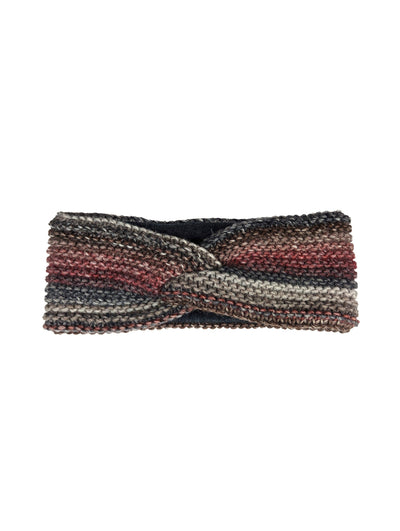 Stirnband verschlungen mit Fleecefutter Stirnband Gebeana 97 grau burgund 