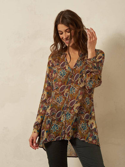 Nile - Tunika Chiffon Print - kolibri-ulm.de - Damen, Oberteile, Pulli, Pullover, Tunika, WS21