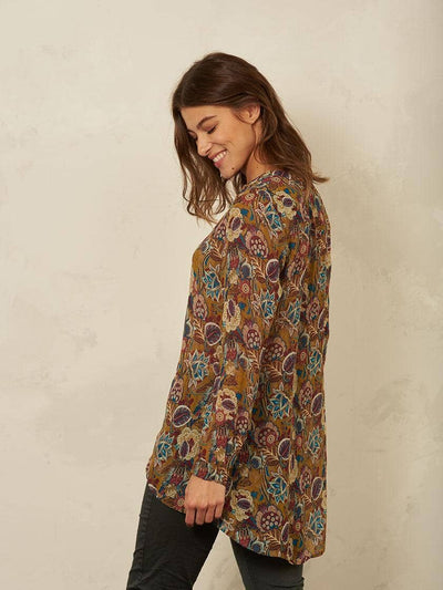 Nile - Tunika Chiffon Print - kolibri-ulm.de - Damen, Oberteile, Pulli, Pullover, Tunika, WS21