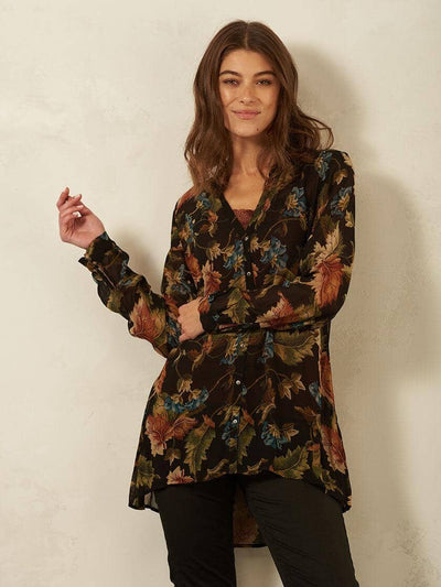 Nile - Tunika Chiffon Print - kolibri-ulm.de - Damen, Oberteile, Pulli, Pullover, Tunika, WS21