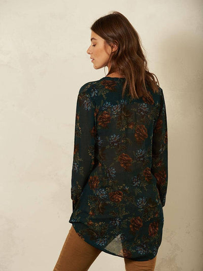 Nile - Tunika Chiffon Print - kolibri-ulm.de - Damen, Oberteile, Pulli, Pullover, Tunika, WS21