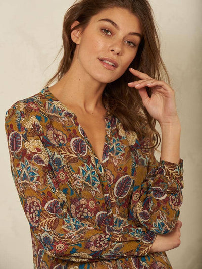 Nile - Tunika Chiffon Print - kolibri-ulm.de - Damen, Oberteile, Pulli, Pullover, Tunika, WS21