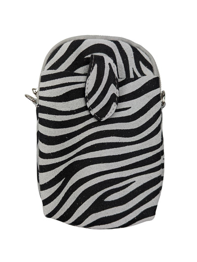 Umhängetasche mit Handyfach Handytasche Kolibri Ulm Zebra Weiß 