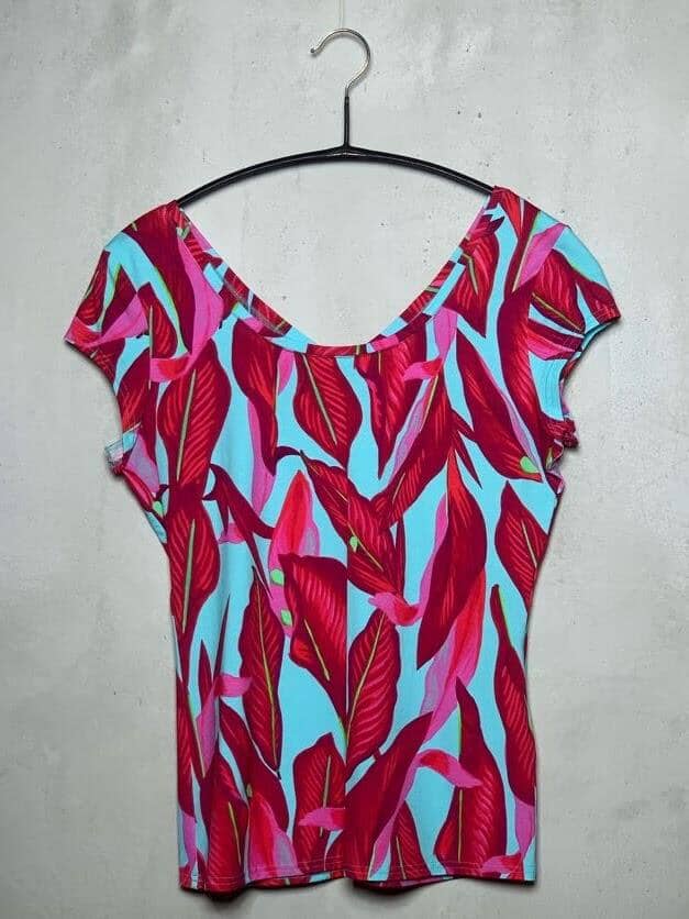 Wendeshirt Jawenda Shirt Fox's s031 Pink-Türkis Blätter 34 