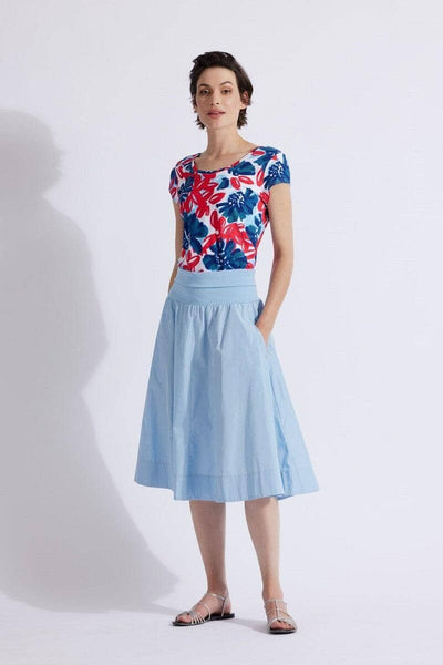 Wendeshirt Jawenda Shirt Fox's s055 Blau-Rot Blume 34 